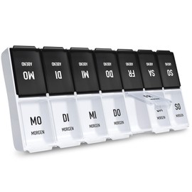 AUVON AUVON Tablettenbox 7 Tage Morgens Abends, Handlicher Tablettenbox mit Großen Separaten Fächern für Medikamente, Vitamine, Fischöl, Nahrungsergänzungsmittel usw.