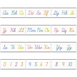 12 Pieces Alphabet Line for Classroom Wall Pastel Cursive Alphabet Line Bulletin Board Set ABC Banner and Number Border Posters for Classroom Decor