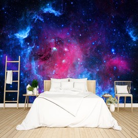 BZHXBZ - Galaxy Universe Wallpaper Ceiling Starry Sky Mural Home Bedroom Living Room tv Background Large Wall Mural - 91"x65" Not Peel and Stick