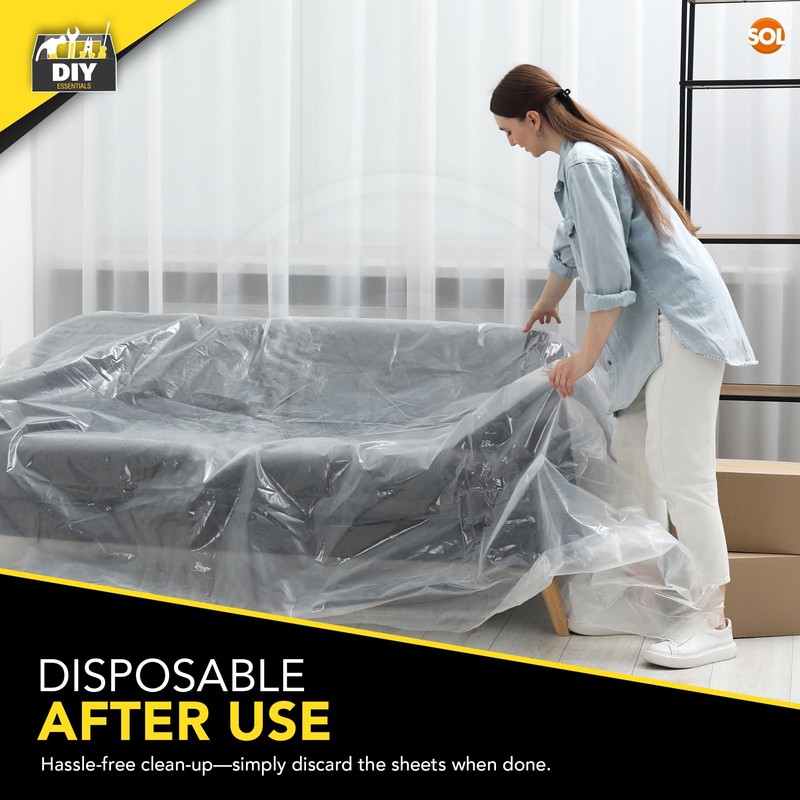 SOL 6pk Extra Large Dust Sheets - 3.6x2.7m Heavy Duty