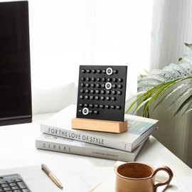 GDYOOSHOW Perpetual Calendar Desk Wood Calendar Stand Acrylic Calendar Desktop Decor for Livingroom Office Shop Bar Week Month Day Display(1pc black)