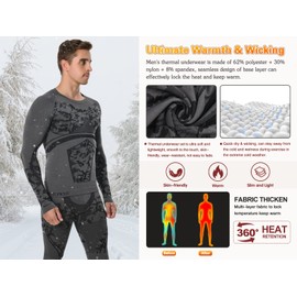 MEETWEE Men's Thermal Underwear, Cold Weather Ski Base Layer Set Functional Warm Winter Compression Long Johns Gear Camouflage Medium