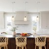 SADUENFR Brushed Nickel Pendant Lights Kitchen Island 2 Pack, Hammered