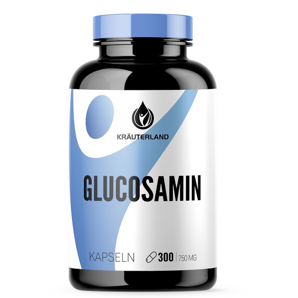 Kräuterland Glucosamine Capsules - 300 Capsules, High Dose 750 mg