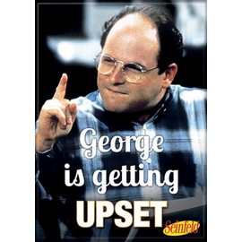 Ata-Boy Seinfeld 'George is Getting Upset' 2.5" x 3.5" Magnet for Refrigerators and Lockers,Black