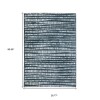 Homeroots 8' Teal And Ivory Striped Runner Rug