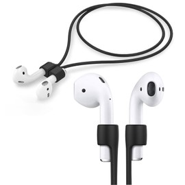 Waenerec 3 Pack Magnetic Anti Lost Straps for AirPods Black Silicone Sports Lanyard for Neck Rope Cord