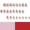 24Pcs Valentine's Day Press on Nails Short Square Fake Nails