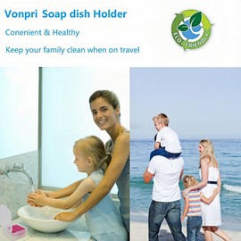 Travel Soap Dish, Soap Box Case with Bar Soap Saver Pad Portable Soap Rest for Bathroom Shower Home Outdoor Gym Fitness Vonpri (Clear)