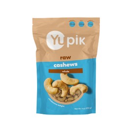Yupik Raw Whole Cashews, 9 Oz, Gluten-Free, Kosher, Raw Nuts, Unsalted, Unroasted, Oil-Free, Nutritious & Healthy Snacks