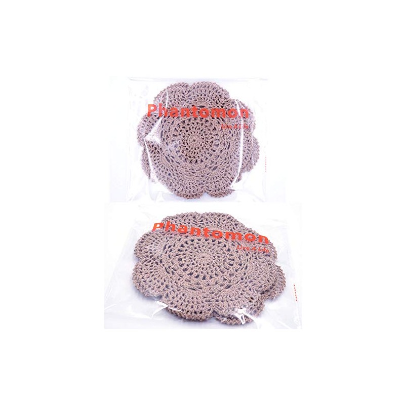 Phantomon 8 Inch Doilies Crochet Round Lace Doily Handmade Placemats