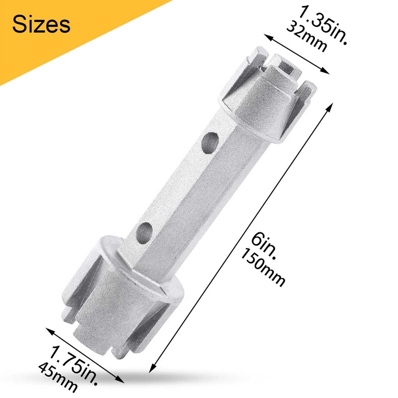 Hanpex Tub Drain Remover Wrench - Dual Ended for Bath