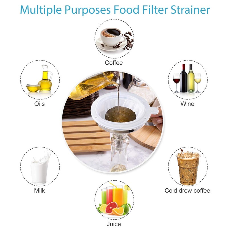 200 Mesh Food Filter Strainer, Food Grade Funnel Filter Strainer
