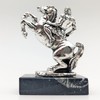 Helcee Handmade Silver Patina Alexander The Great Statue on Black