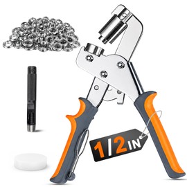BIZOEPRO Grommet Tool Kit, 1/2 Inch 12mm 500 pcs Grommets, Grommet Kit, Eyelet Tool, Press for Tarp, Fabric, Banner, Canvas, Leather, Tents, Vinyl, Punching Machine
