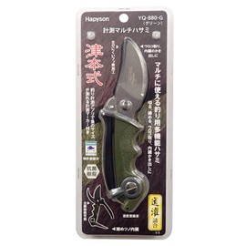 Hapyson YQ-880-G Tsumoto Measuring Multi Scissors, Green, Approx. 7.3 x 2.4 x 0.9 inches (185 x 60 x 22 mm)
