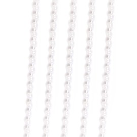 Luxury Pearl Bead Plastic Garland for Christmas Tree Ornaments - 5m Silver, Gold, White Bead Chain Holiday Decoration (White Bead)