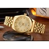 DREAMING Q&P Classic Golden Stainless Steel Unisex Luxury Quartz Wrist