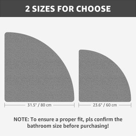 Yolife Triangle Shower Mat, 31.5" x 31.5" Loofah Corner Shower Mat, Grey