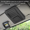 Dickno Small Leather Car Sun Visor Organizer, Multifunctional Auto Visor