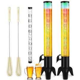 Beer Dispenser Margarita Tower, 50oz Mimosa Tower Dispenser with Ice Tube and LED Light, Tabletop Drink Tower Dispenser 1.6 qt for Beer, Margarita, Liquor, Beverage