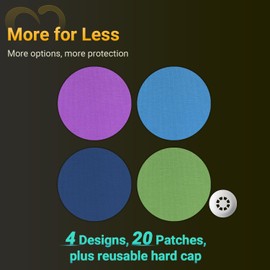 Libre 3 Sensor Covers Waterproof, 20-Pack Amolyfe Freestyle Libre 3 Covers, Bump-Proof with Hard Cap, Waterproof Breathable Medical CGM Adhesive Patches, 14-Day CGM Protection (Rainbow Purple)