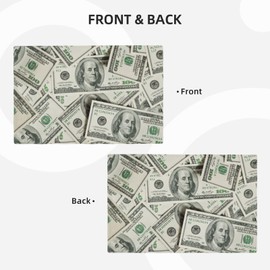 Jbofyee Money Placemats Set of 4 Table Mats Hundred Dollar Bill Tableware Place Mats for Home Kitchen Party Dining Decor, Non-Slip Heat-Resistant Washable