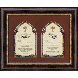 Creative Brands Faithworks Pastor & Pastor's Framed Wall/Tabletop Art, 17 x 14 in, Pastor and Pastor's Wife