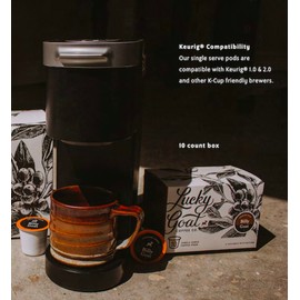 Lucky Goat Coffee - Breakfast Blend Coffee Pods – Billy Goat 10 ct Box – Compatible w/Single Serve Keurig K-Cups 1.0 & 2.0 – Light Body Morning Cup – Low Acidity – Smooth and Mild – Medium Roast