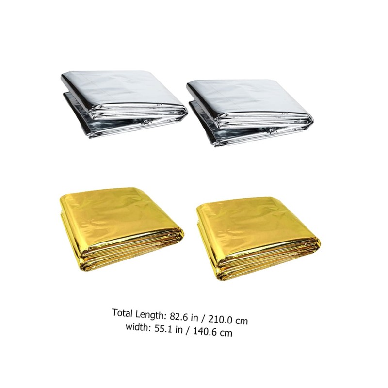KICHOUSE Camping Blankets Survival Gear Set Reflective Aluminum Foil for