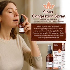 Marie Originals Sinus Relief Spray – Natural Topical Decongestant with Essential Oils for Sinus Discomfort – Travel Nasal Spray Alternative with Eucalyptus, Peppermint & Yellow Sweet Clover – 1 FL OZ