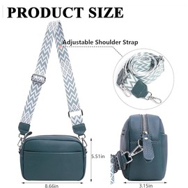 AiNinXun Leder Umhängetasche Damen Klein Tasche Frauen Crossbody Bag Handtasche Moderne Kleine Tasche mit Breitem Schultergurt Cross Body Bag Women Crossover Bag Bodybag Damen Crossbag Schultertasche