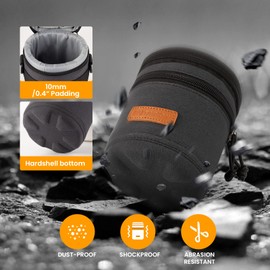 TARION Camera Lens Case Protective - Hard Lens Case Lens Pouch Padded Camera Lens Carry Bag Protection for DSLR SLR Lens Professional Shockproof Lens Storage Bag Black Size HLB-M 11x17.5cm