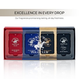 Beverly Hills Polo Club MENS 4PC 20ML POCKET SPRAY - ORIGINAL STRIPED - CONTAINS BLAZE/CLASSIC/BLUE/SEXY