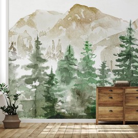 SIGNFORD Wall Mural Forest Wallpaper Woodland Pine Tree Removable Wallpaper Wall Sticker for Bedroom Living Room - 96"x144"