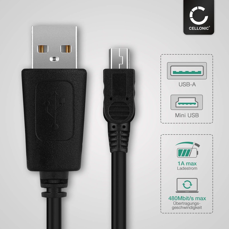 CELLONIC® USB Kabel 1m für Garmin Edge, Drive, DriveAssist, DriveSmart,