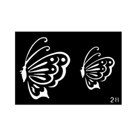 Pochoir pour le Corps format 3'' X 4'' #28D Papillons