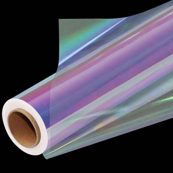 34 in x 66 Ft Iridescent Cellophane Wrap Roll - Extra Wide Cellophane Paper Roll - Iridescent Transparent Cellophane Roll Plastic Wrap for Gift Baskets, Treats, Crafts, Party & Christmas Gift Wrapping