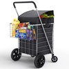 Our Modern Space Shopping Cart w/Waterproof Basket Liner & 360°