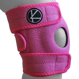 Adjustable Kids Knee Brace Support - Knee Support for Youth, Arthritis, ACL, MCL, LCL, Sports Exercise, Meniscus Tear, Dance. Open Patella Neoprene Stabilizer Wrap for Children, Boys, Girls (Pink)