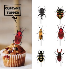 S-Cp-0509 ce Cream Fruit Dessert Cupcake Topper Colorful Glitter Happy Birthday Sensory Pop Game Theme Decor Supplies Baby Shower Boys Girls Birthday Party Decorations