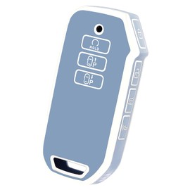 OFF WE GO for Kia Key Fob Cover, Soft TPU Protection Key Fob Case Compatible with Kia EV6 K5 Seltos Carnival Dl3 Mq4 7 Button Smart Remote Car Key Shell Holder (Silver Blue)