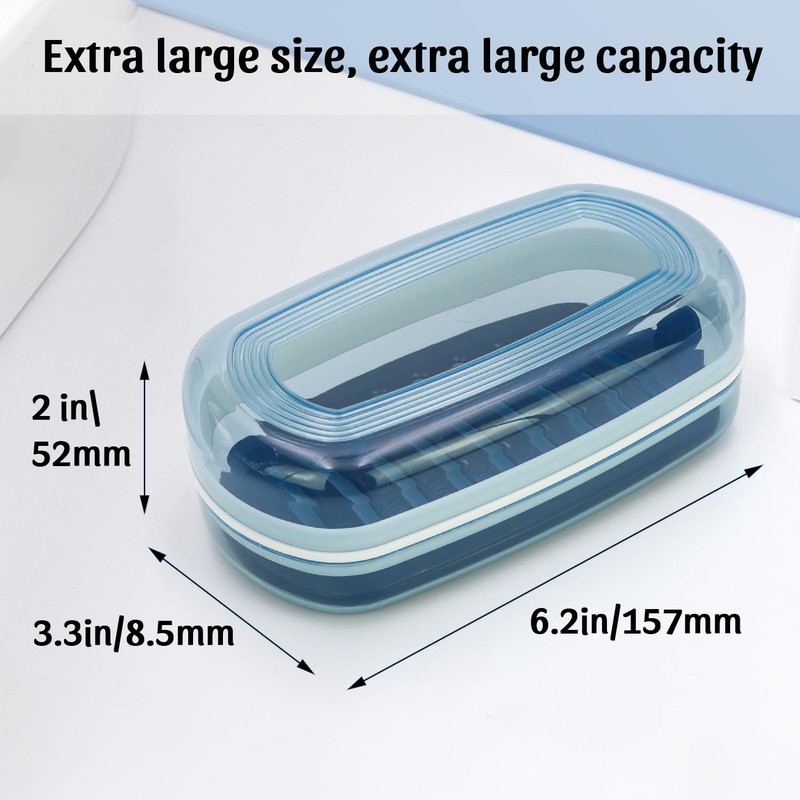 OZNER Clear Travel Soap Case Compatible with Kitsch - Leak-Proof