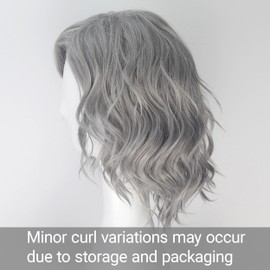 Miss U Hair Old Lady Gray Wig Silver Grey Grandma Wig Women Short Wavy Curl Hair for Cosplay Costume