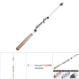 Telescopic Fishing Rod, Unbreakable Portable Fishing Pole High Strength Anti-Rust Carbon Fiber for Camping for River for Pond Fishing for Traveling(1.8)
