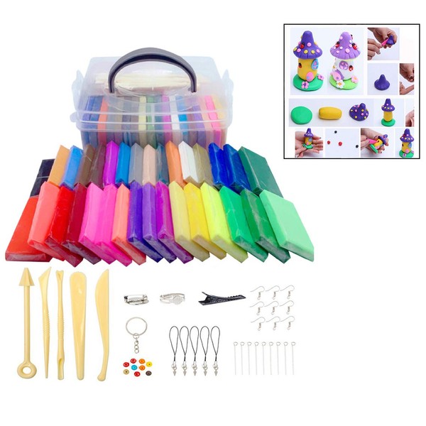 Xrten 32 Colours Polymer Clay, Soft Clay Children's Clay Set,