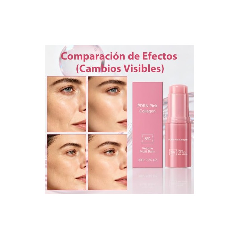 2PCS PDRN Pink Collagen Volume Multi Balm Stick, para Rostro