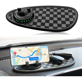 Nueva alfombrilla antideslizante multifunción para coche, soporte para teléfono de coche, almohadilla giratoria para tablero con número de estacionamiento temporal, almacenamiento universal