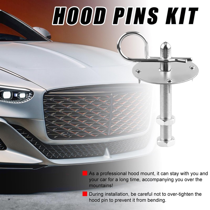 Yourkar Hood Pins Kit for Car, Stainless Steel Hood Pin