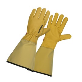 ROSTAING ROSERAIE Gloves - A Pair of Long Leather Gloves - All Work in Dry and Humid Environments - Cutting Roses and Smaller Thorn Shrubs - Forearm Protection Cuff
